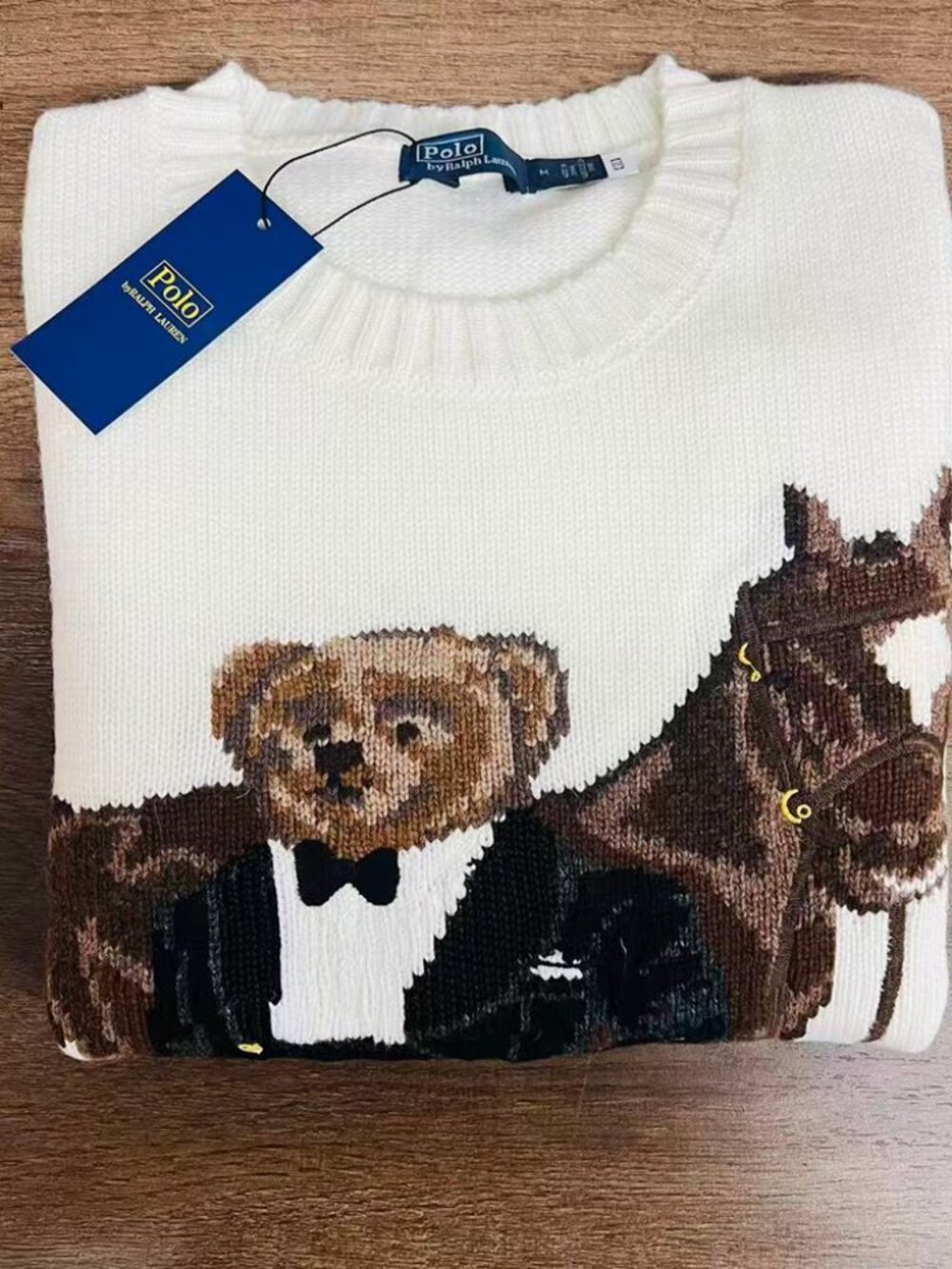 Ralph Lauren White Bear Horse Wool Cashmere Sweater - Picture 8 of 8